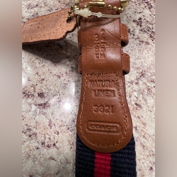 Coach Torino blue wool and leather belt - Picture 5 of 5